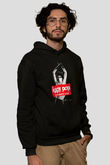 Iggy Pop Baskılı Unisex Siyah Kapüşonlu Sweatshirt