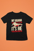 İguana Baskılı Unisex Siyah Çocuk Tişört - Tshirt
