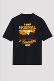 İguana Baskılı Unisex Siyah Oversize Tişört - Tshirt