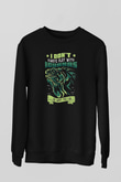 İguana Baskılı Unisex Siyah Sweatshirt