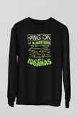 İguana Baskılı Unisex Siyah Sweatshirt