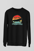 İguana Baskılı Unisex Siyah Sweatshirt