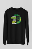 İguana Baskılı Unisex Siyah Sweatshirt