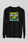 İguana Baskılı Unisex Siyah Sweatshirt