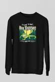 İguana Baskılı Unisex Siyah Sweatshirt