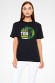 İguana Baskılı Unisex Siyah Tişört - Tshirt