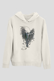 İkarus Baskılı Beyaz Unisex Hoodie