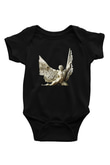 İkarus Baskılı Unisex Siyah Bebek Body - Zıbın