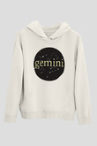 İkizler Burcu Baskılı Beyaz Unisex Hoodie