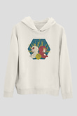 İkizler Burcu Baskılı Beyaz Unisex Hoodie