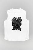 İkizler Burcu Baskılı Beyaz Unisex Kolsuz Tişört - Tshirt