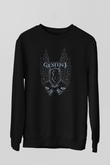 İkizler Burcu Baskılı Unisex Siyah Sweatshirt