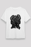 İkizler Burcu Unisex Baskılı Beyaz Tişört - Tshirt
