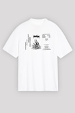 Immolation Baskılı Beyaz Unisex Oversize Tişört - Tshirt