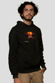 Immolation Baskılı Unisex Siyah Kapüşonlu Sweatshirt