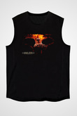 Immolation Baskılı Unisex Siyah Kolsuz Tişört - Tshirt