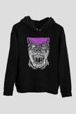 Impetigo Baskılı Unisex Siyah Kapüşonlu Sweatshirt