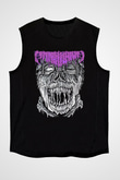 Impetigo Baskılı Unisex Siyah Kolsuz Tişört - Tshirt