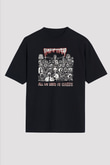 Impetigo Baskılı Unisex Siyah Oversize Tişört - Tshirt