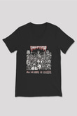 Impetigo Baskılı Unisex Siyah V Yaka Tişört - Tshirt