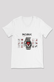 Incubus Beyaz Unisex V Yaka Tişört T-Shirt