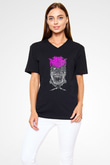 İnfant Annihilator Baskılı Unisex Siyah V Yaka Tişört - Tshirt