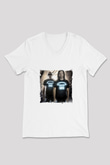 Infected Mushroom Baskılı Beyaz V Yaka Unisex Tişört