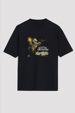 Infected Mushroom Baskılı Unisex Oversize Siyah Tişört
