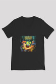 Infected Mushroom Baskılı Unisex Siyah V Yaka Tişört