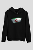 İnguşetya - İngushetia Bayrağı Baskılı Unisex Siyah Hoodie