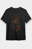İnsan Soyağacı Baskılı Unisex Siyah Tişört - Tshirt