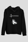 Insomnium Baskılı Unisex Siyah Kapüşonlu Sweatshirt