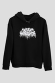 Insomnium Baskılı Unisex Siyah Kapüşonlu Sweatshirt