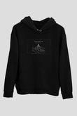 Insomnium Baskılı Unisex Siyah Kapüşonlu Sweatshirt