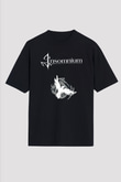 Insomnium Baskılı Unisex Siyah Oversize Tişört - Tshirt