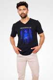 Insomnium Baskılı Unisex Siyah V Yaka Tişört - Tshirt