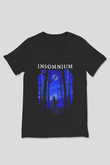 Insomnium Baskılı Unisex Siyah V Yaka Tişört - Tshirt