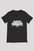 Insomnium Baskılı Unisex Siyah V Yaka Tişört - Tshirt