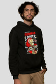 Iron Loops Baskılı Unisex Siyah Hoodie