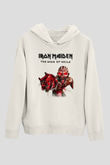 Iron Maiden Beyaz Unisex Kapşonlu Sweatshirt