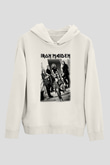 Iron Maiden Beyaz Unisex Kapşonlu Sweatshirt
