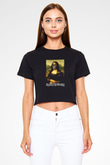 Iron Maiden Mona Lisa Eddie Siyah Crop Top Tişört
