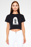 Iron Maiden Siyah Crop Top Tişört