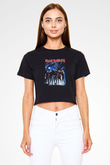 Iron Maiden Siyah Crop Top Tişört