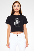 Iron Maiden Siyah Crop Top Tişört