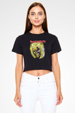 Iron Maiden Siyah Crop Top Tişört