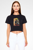 Iron Maiden Siyah Crop Top Tişört