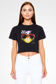 Iron Maiden Siyah Crop Top Tişört