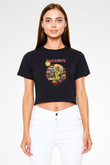 Iron Maiden Siyah Crop Top Tişört
