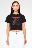 Iron Maiden Siyah  Crop Top Tişört